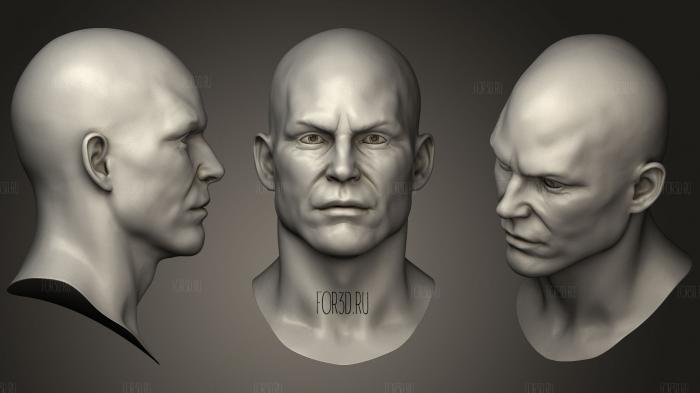 Скульптура мужской головы 02 3d stl модель для ЧПУ